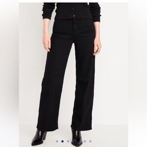 NWOT Old Navy - High-Rise Wow Wide Leg Jeans in Black Jack - size 6 Petite